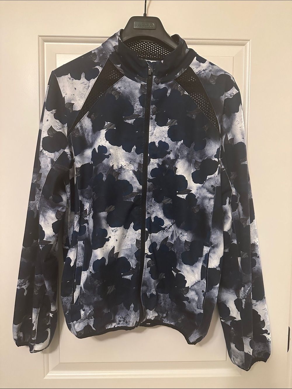 Zyia Women's Navy Floral Zip-Front Jacket